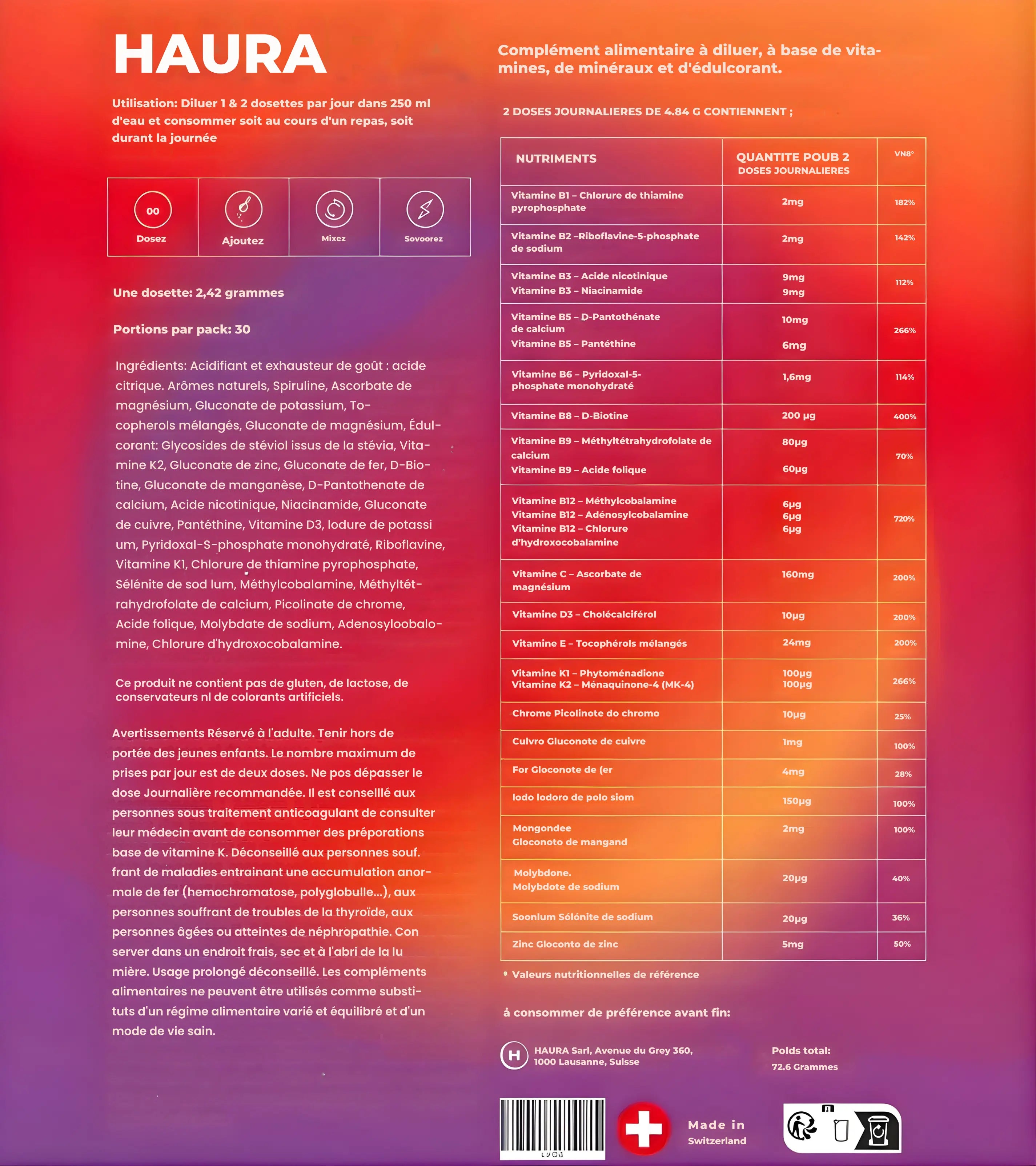 HAURA V2 - Multivitamine Biomimétique Tout-en-Un